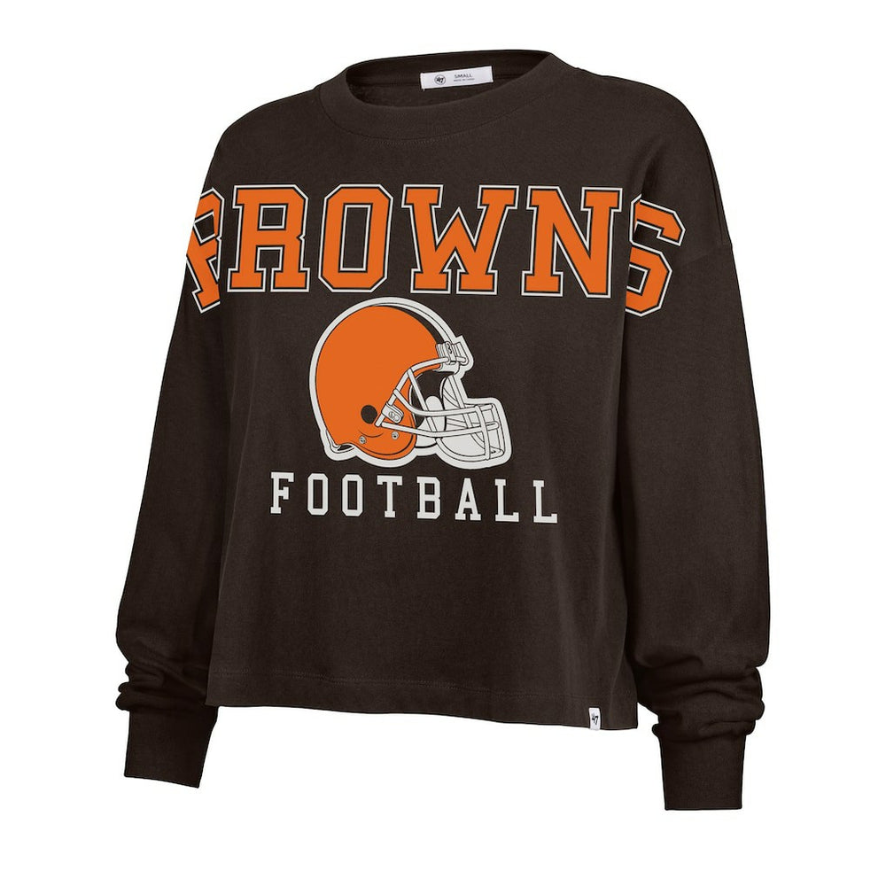 Cleveland Browns '47 Women's Outreach City Oversized Long Sleeve T-Shirt Brown | 47 brand