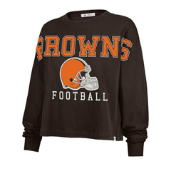 Cleveland Browns '47 Women's Outreach City Oversized Long Sleeve T-Shirt Brown | 47 brand