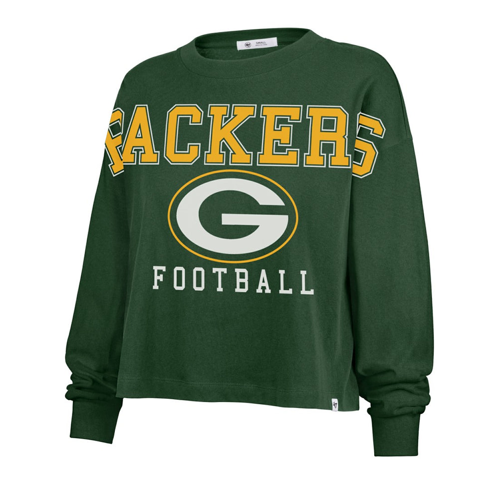 Green Bay Packers '47 Women's Outreach City Oversized Long Sleeve T-Shirt Green | 47 brand