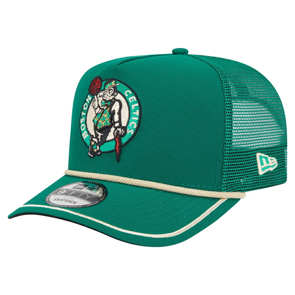 Boston Celtics Vintage Team Rope A-Frame 9FIFTY Snapback Hat Kelly Green - NBA