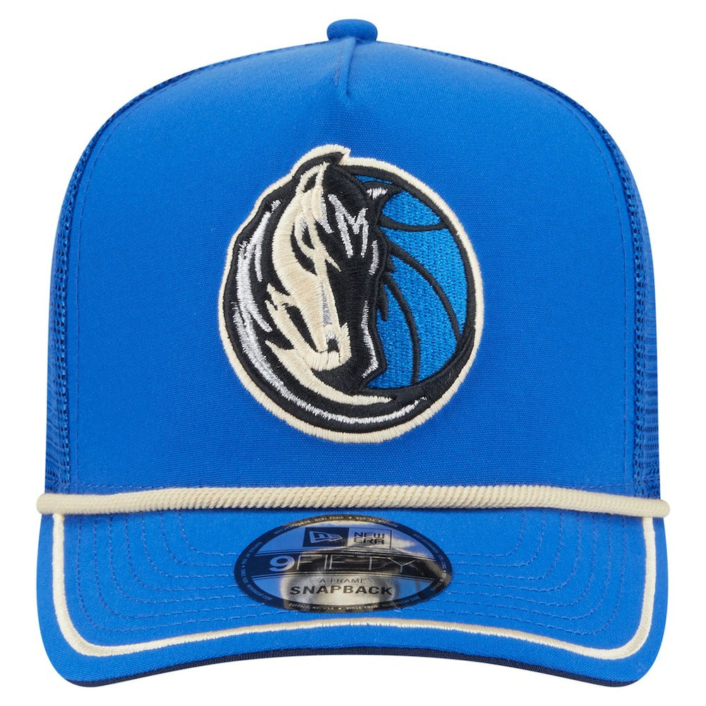 Dallas Mavericks Vintage Team Rope A-Frame 9FIFTY Snapback Hat Blue - NBA
