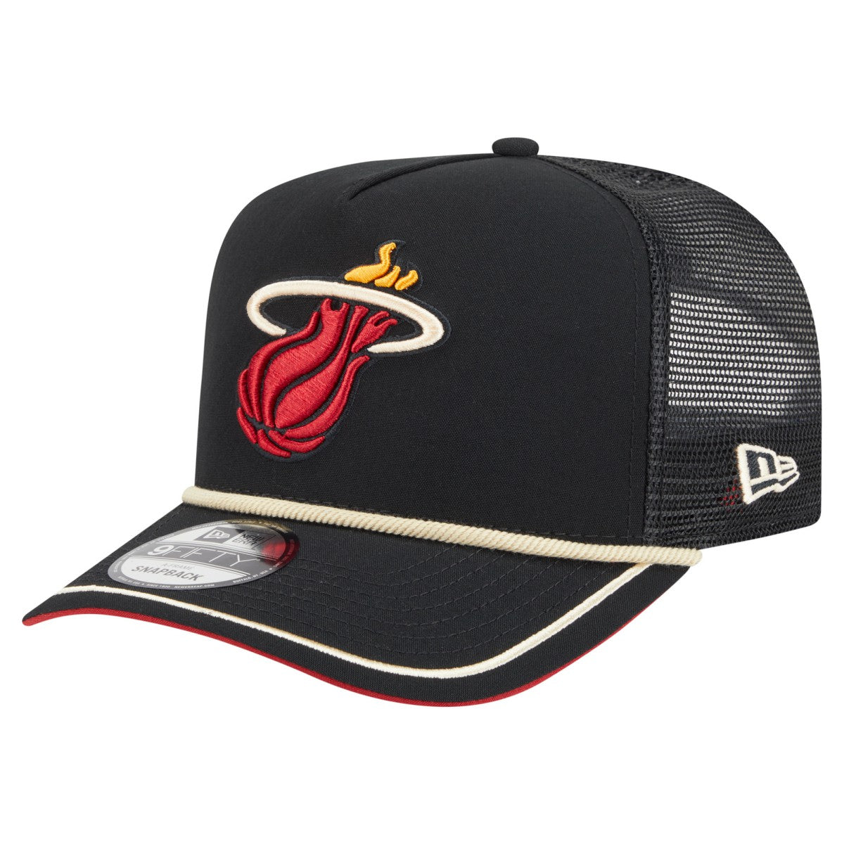 Miami Heat Vintage Team Rope A-Frame 9FIFTY Snapback Hat Black - NBA