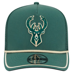 Milwaukee Bucks Vintage Team Rope A-Frame 9FIFTY Snapback Hat Hunter Green - NBA