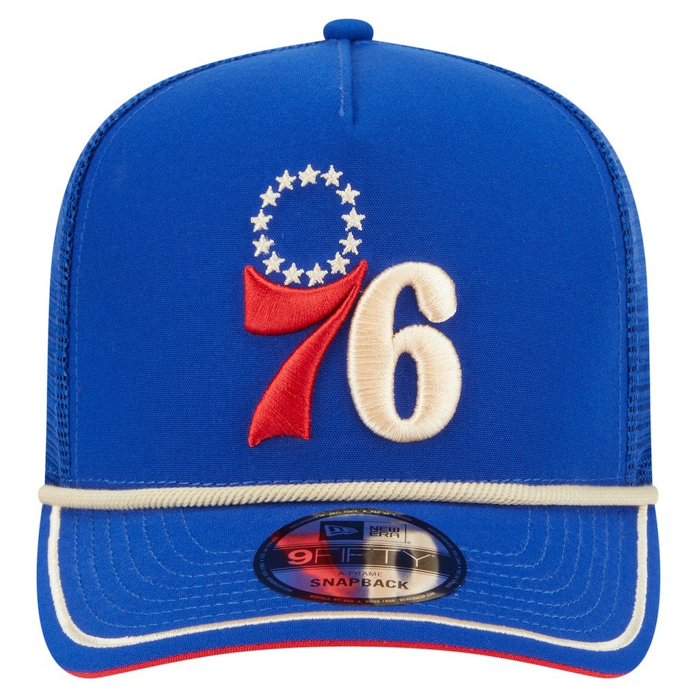 Philadelphia 76ers Vintage Team Rope A-Frame 9FIFTY Snapback Hat Royal - NBA