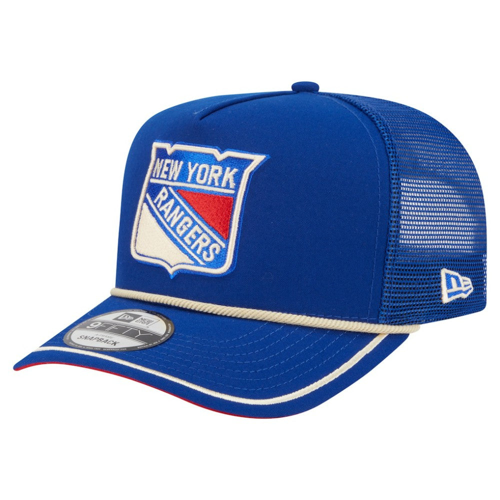 New York Rangers New Era Vintage Team Rope A-Frame 9FIFTY Snapback Hat - Blue - NHL