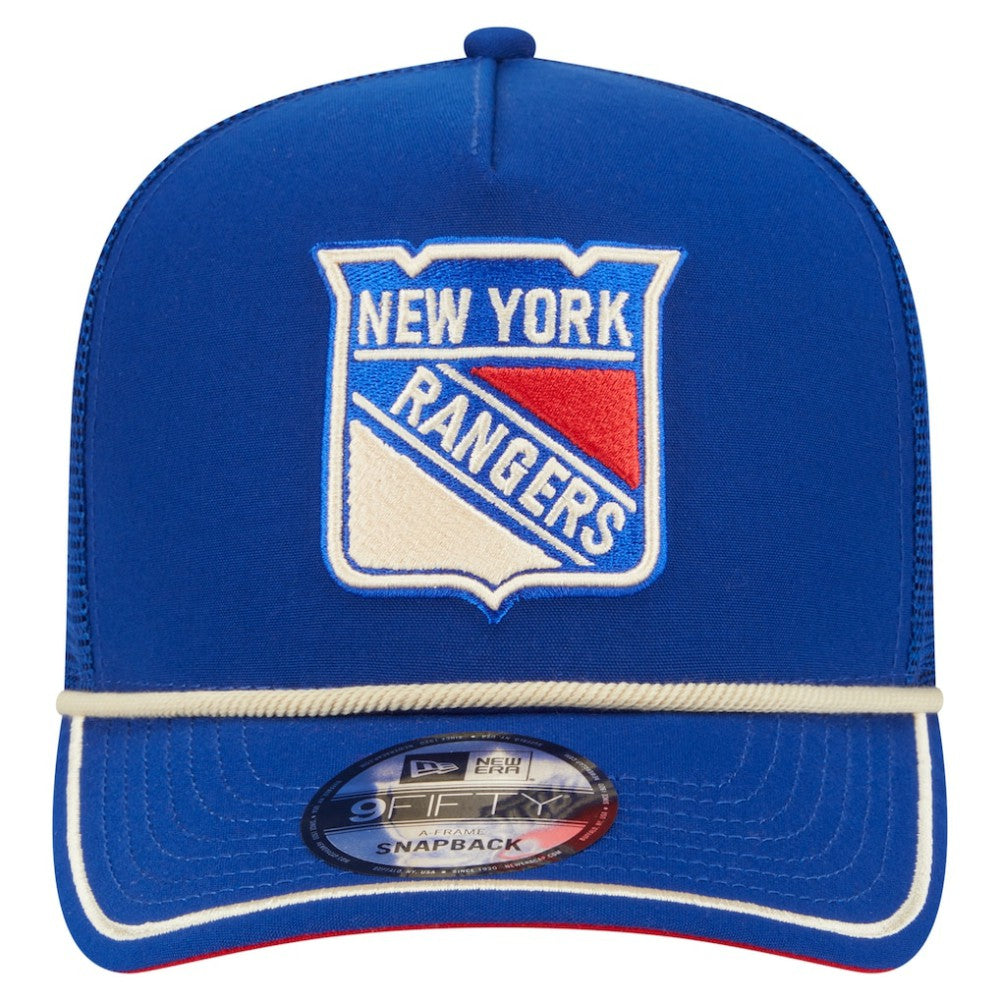 New York Rangers New Era Vintage Team Rope A-Frame 9FIFTY Snapback Hat - Blue - NHL