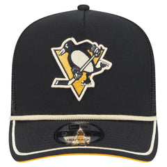 Pittsburgh Penguins New Era Vintage Team Rope A-Frame 9FIFTY Snapback Hat - Black - NHL