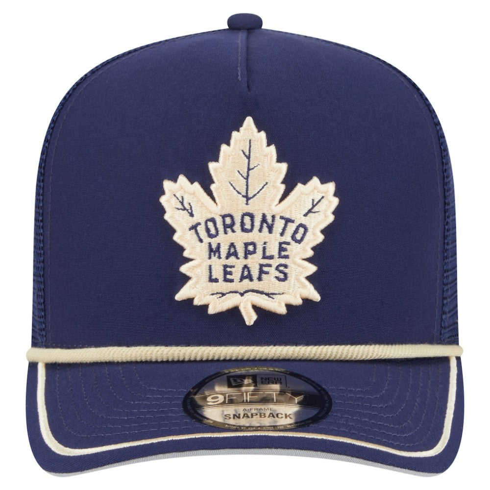 Toronto Maple Leafs New Era Vintage Team Rope A-Frame 9FIFTY Snapback Hat - Blue - NHL