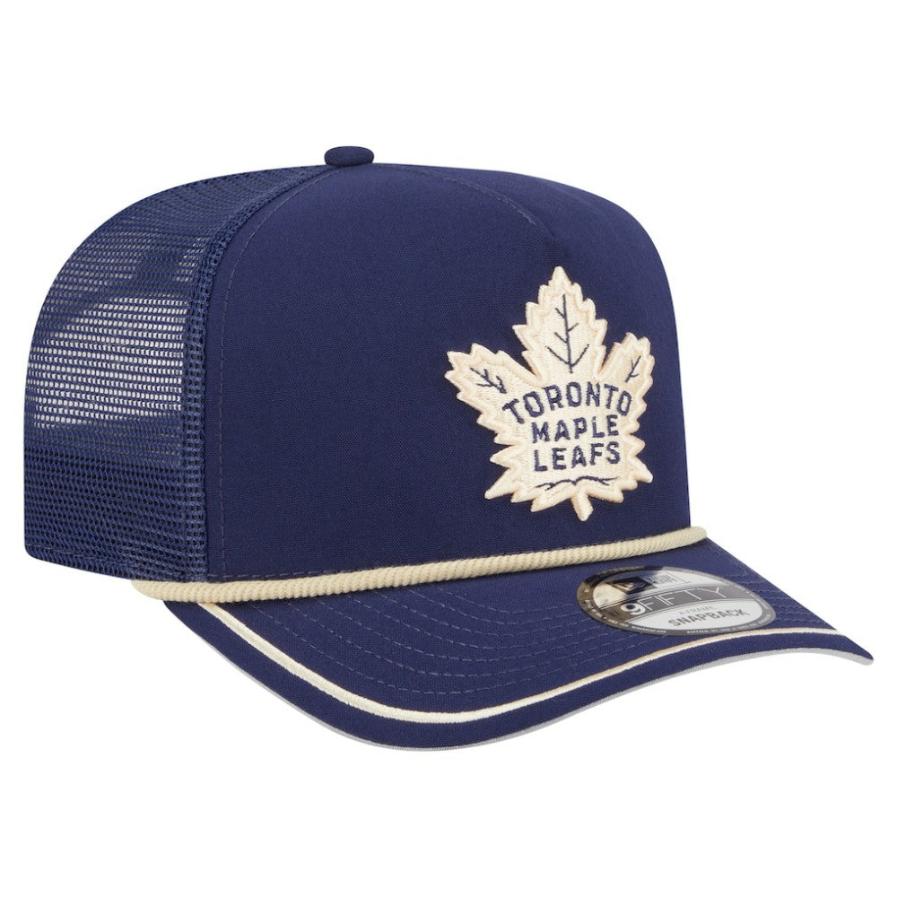 Toronto Maple Leafs New Era Vintage Team Rope A-Frame 9FIFTY Snapback Hat - Blue - NHL
