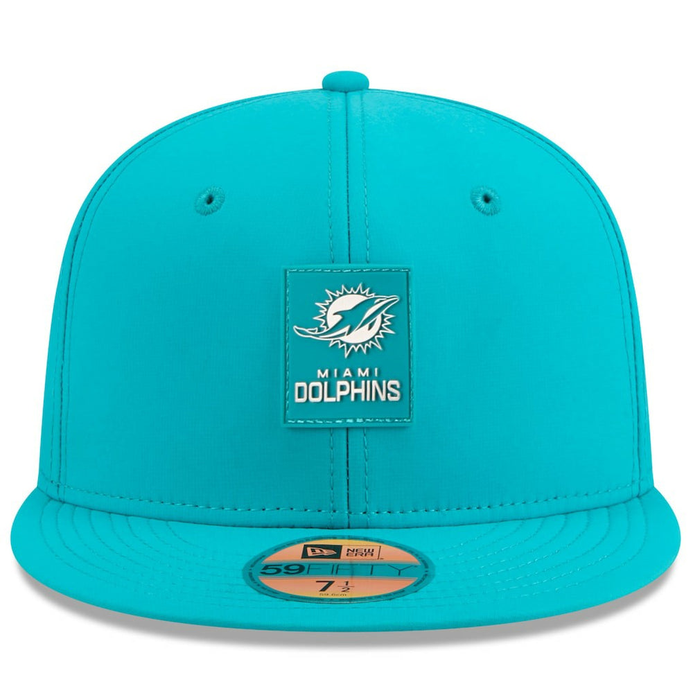 Miami Dolphins New Era 2025 Sideline 59FIFTY Fitted Hat Aqua | NFL
