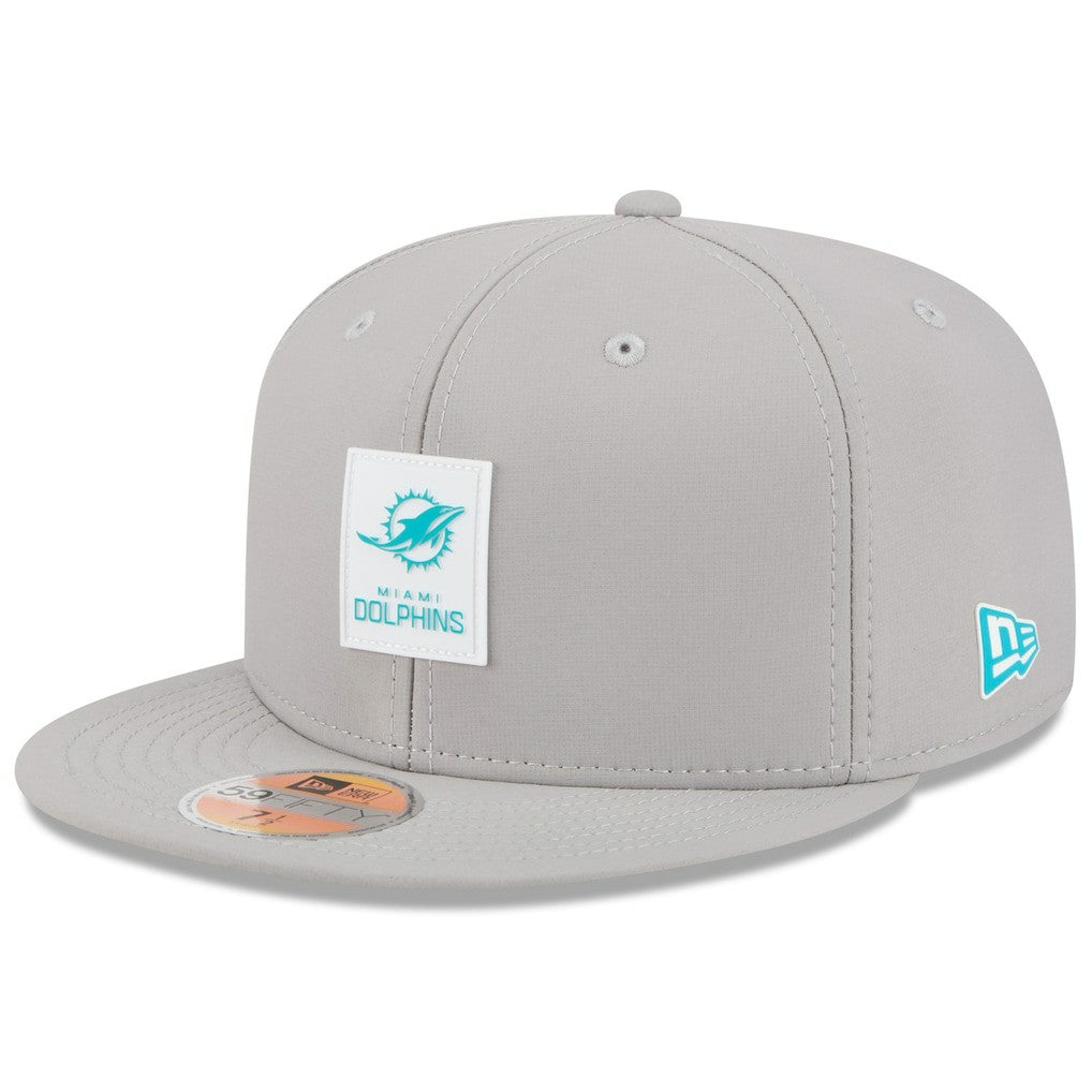 Miami Dolphins New Era 2025 Sideline 59FIFTY Fitted Hat Gray | NFL