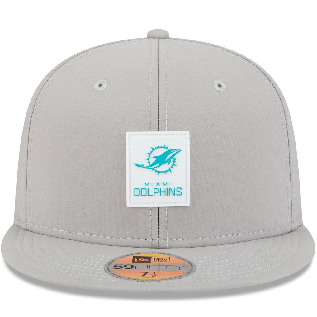 Miami Dolphins New Era 2025 Sideline 59FIFTY Fitted Hat Gray | NFL