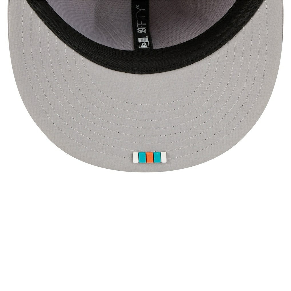 Miami Dolphins New Era 2025 Sideline 59FIFTY Fitted Hat Gray | NFL