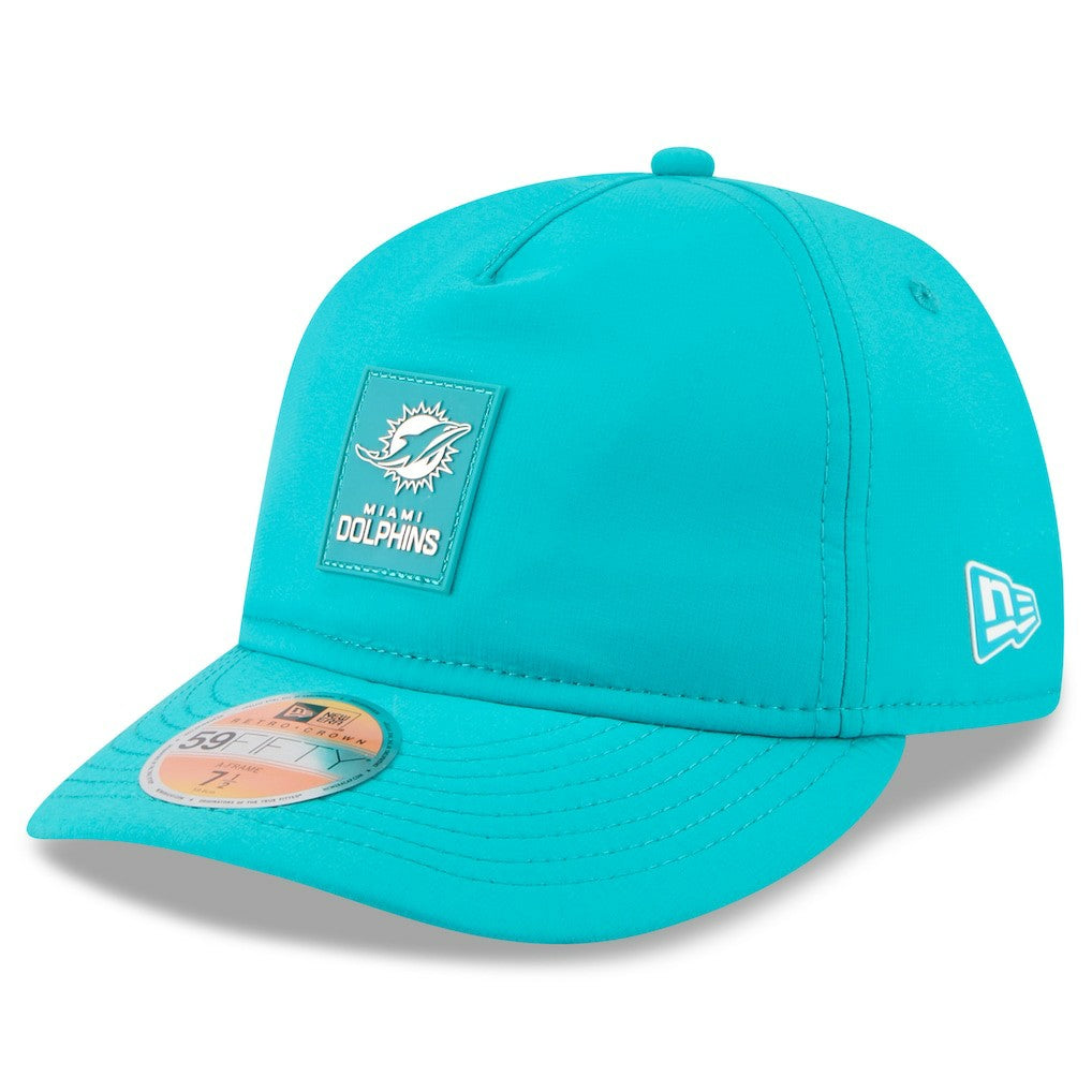 Miami Dolphins New Era 2025 Sideline Retro Crown 59FIFTY Fitted Hat Aqua | NFL