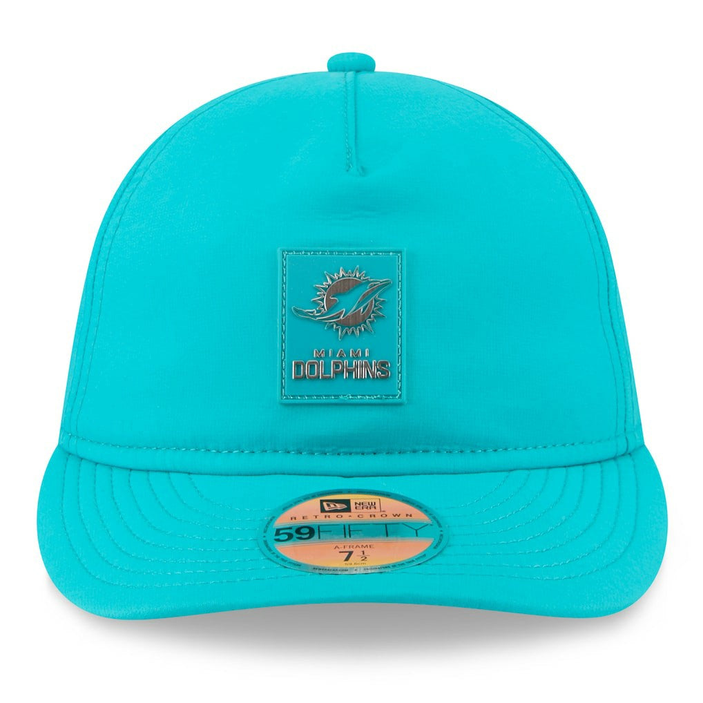 Miami Dolphins New Era 2025 Sideline Retro Crown 59FIFTY Fitted Hat Aqua | NFL