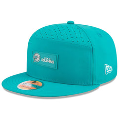 Miami Dolphins New Era 2025 Sideline Throwback Split Panel 9FIFTY Snapback Hat Aqua | NFL