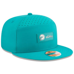 Miami Dolphins New Era 2025 Sideline Throwback Split Panel 9FIFTY Snapback Hat Aqua | NFL