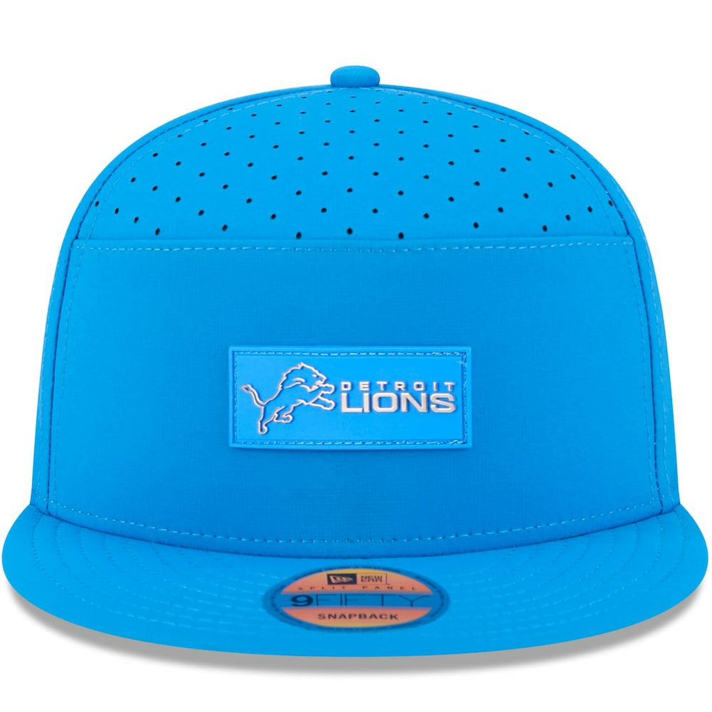 Detroit Lions New Era 2025 Sideline Split Panel 9FIFTY Snapback Hat Blue | NFL