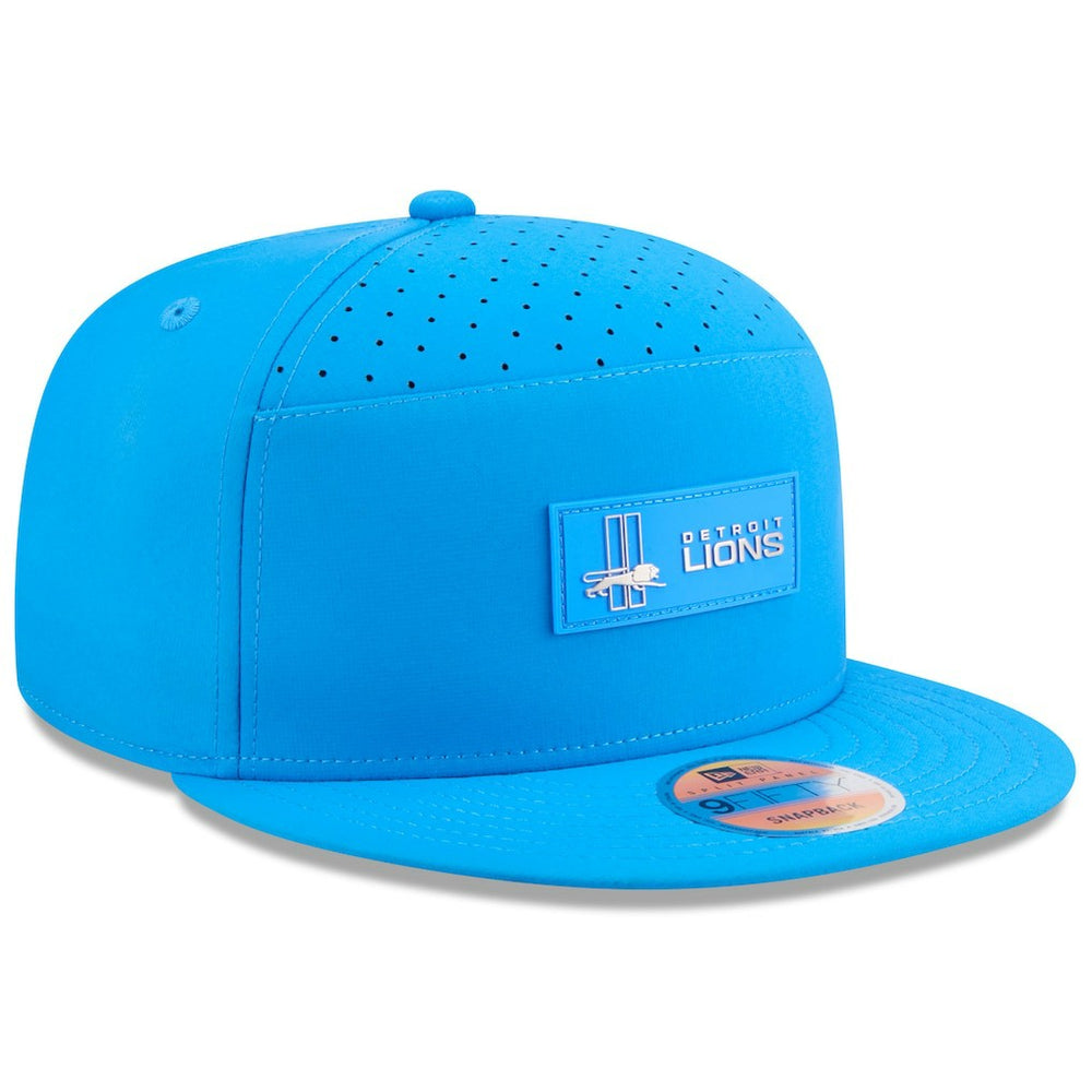 Detroit Lions New Era 2025 Sideline Throwback Split Panel 9FIFTY Snapback Hat Blue | NFL