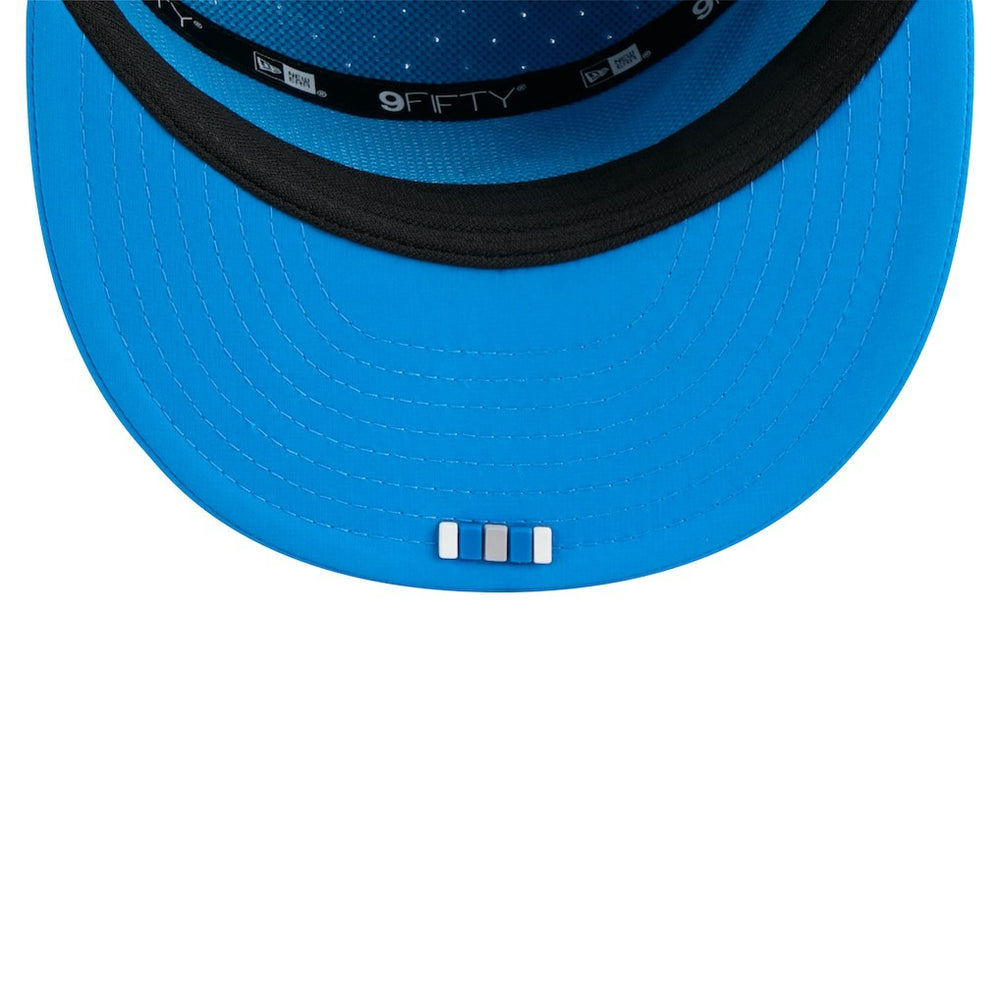 Detroit Lions New Era 2025 Sideline Throwback Split Panel 9FIFTY Snapback Hat Blue | NFL