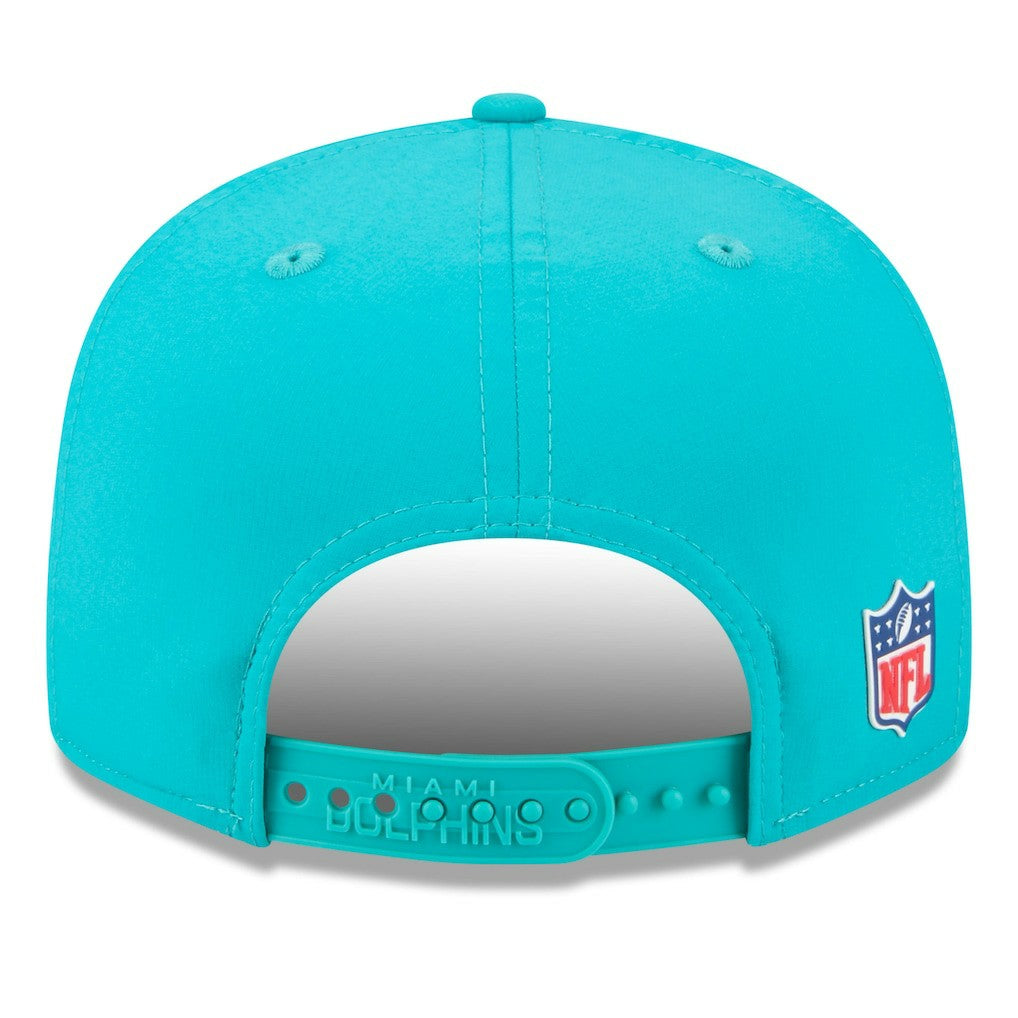 Miami Dolphins New Era 2025 Sideline Split Panel 9FIFTY Snapback Hat Aqua | NFL