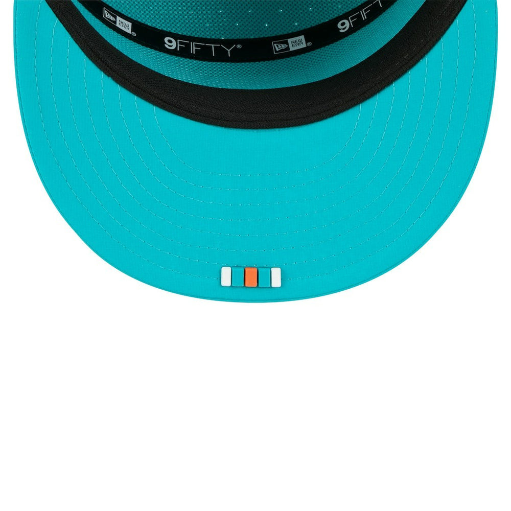 Miami Dolphins New Era 2025 Sideline Split Panel 9FIFTY Snapback Hat Aqua | NFL
