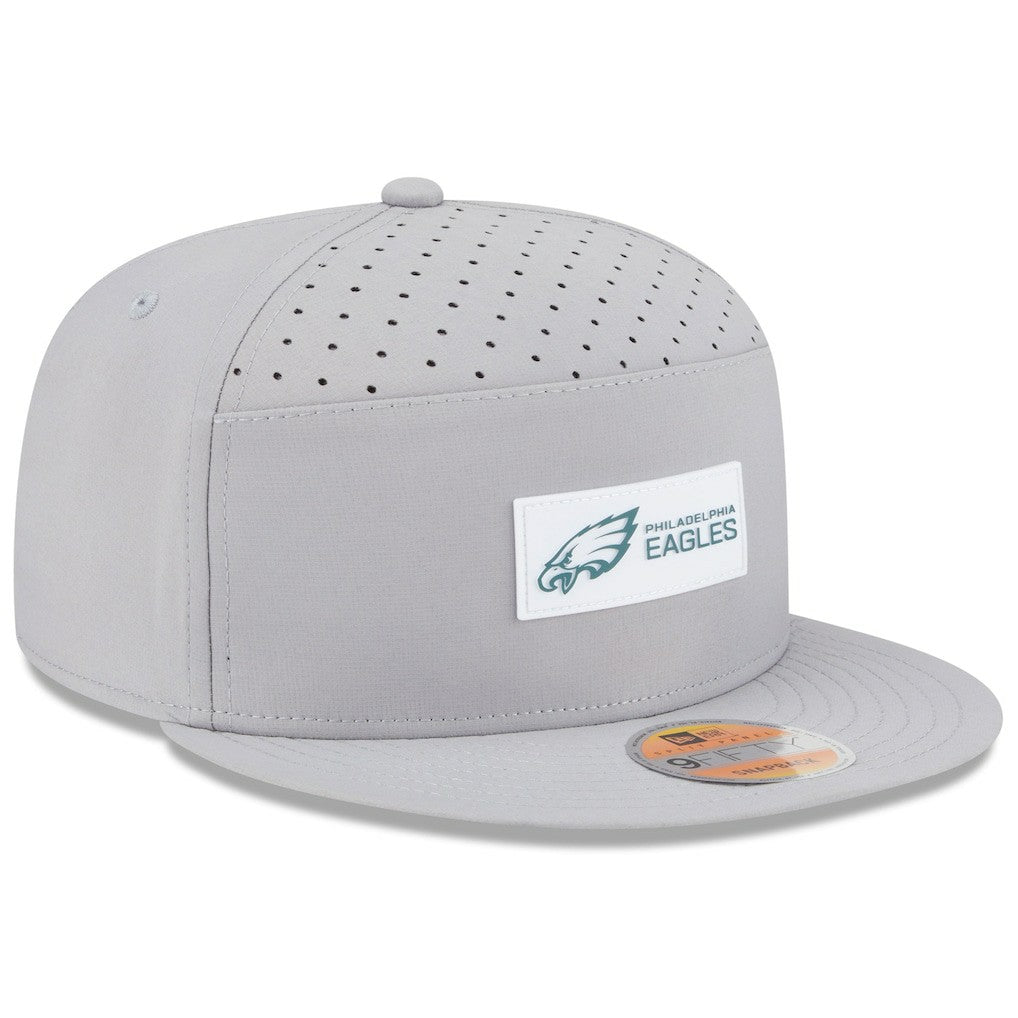 Philadelphia Eagles New Era 2025 Sideline Split Panel 9FIFTY Snapback Hat Gray | NFL