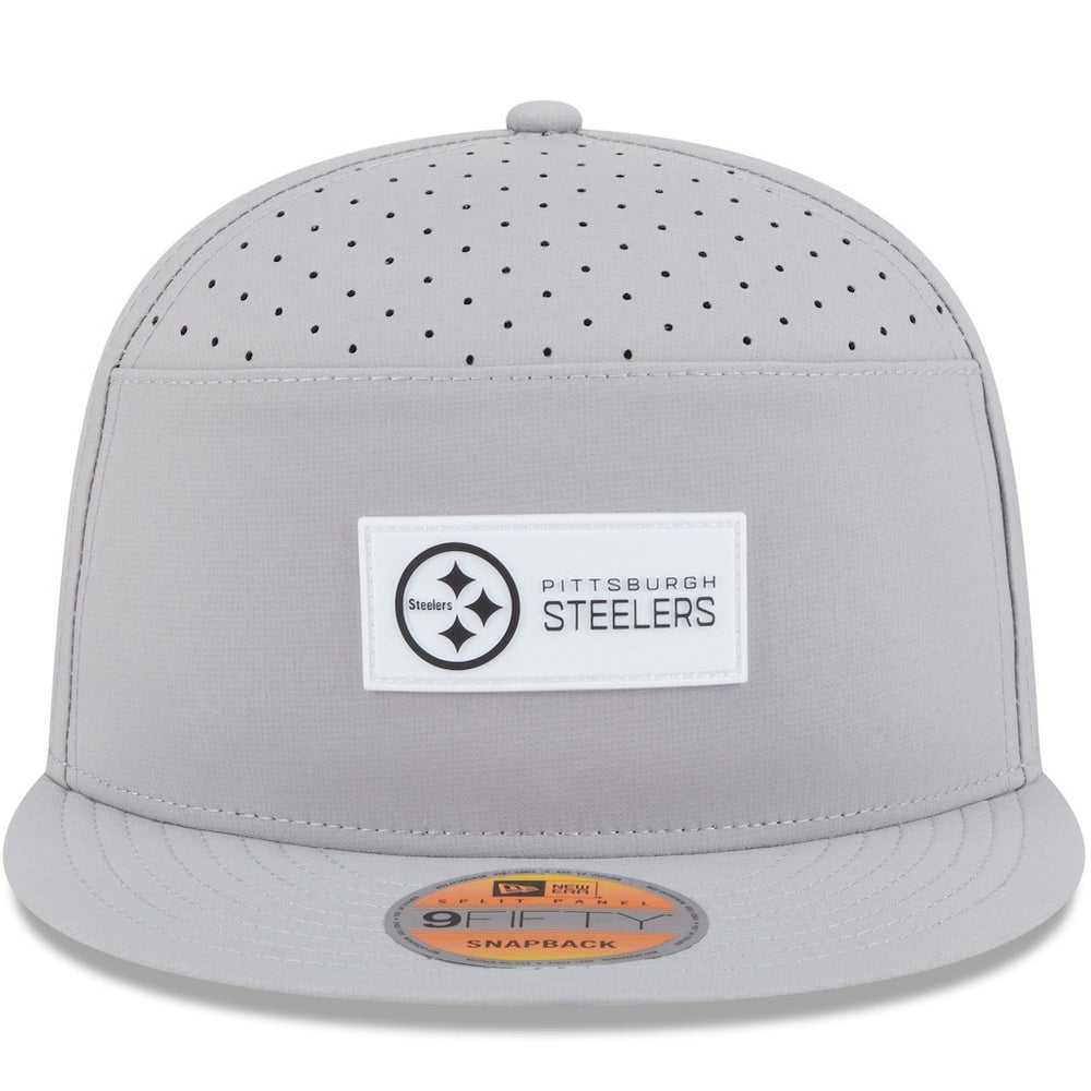 Pittsburgh Steelers New Era 2025 Sideline Split Panel 9FIFTY Snapback Hat Gray | NFL