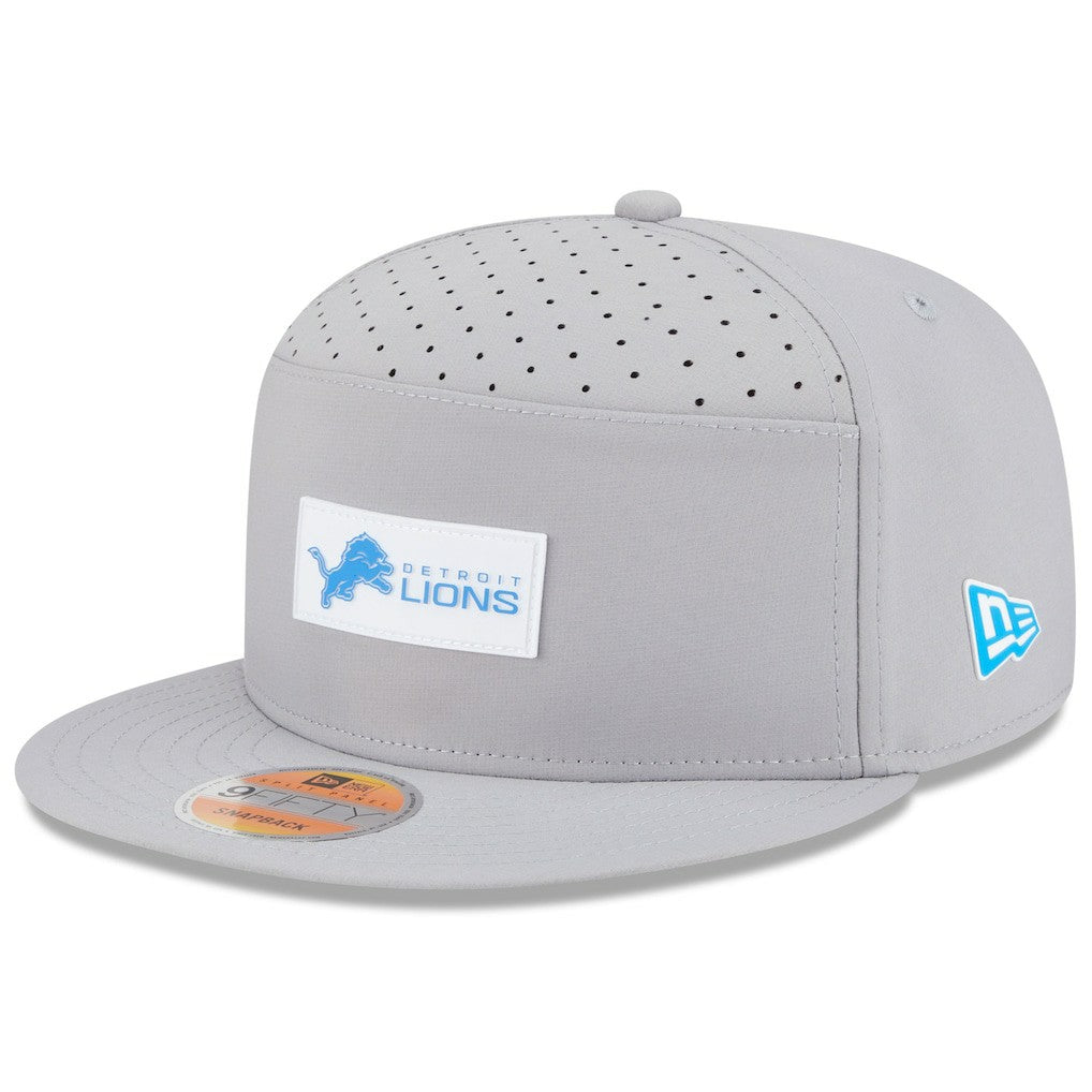 Detroit Lions New Era 2025 Sideline Split Panel 9FIFTY Snapback Hat Gray | NFL