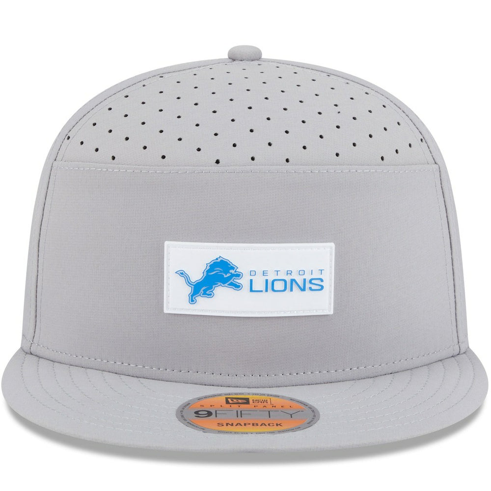 Detroit Lions New Era 2025 Sideline Split Panel 9FIFTY Snapback Hat Gray | NFL