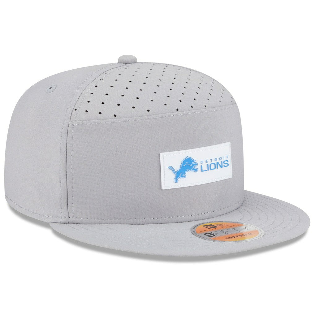 Detroit Lions New Era 2025 Sideline Split Panel 9FIFTY Snapback Hat Gray | NFL