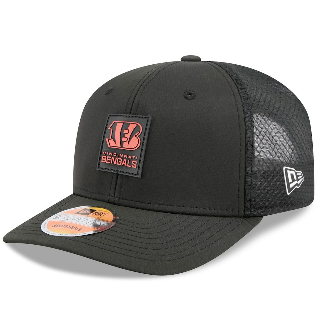 Cincinnati Bengals New Era 2025 Sideline 9SEVENTY Trucker Adjustable Hat Black | NFL