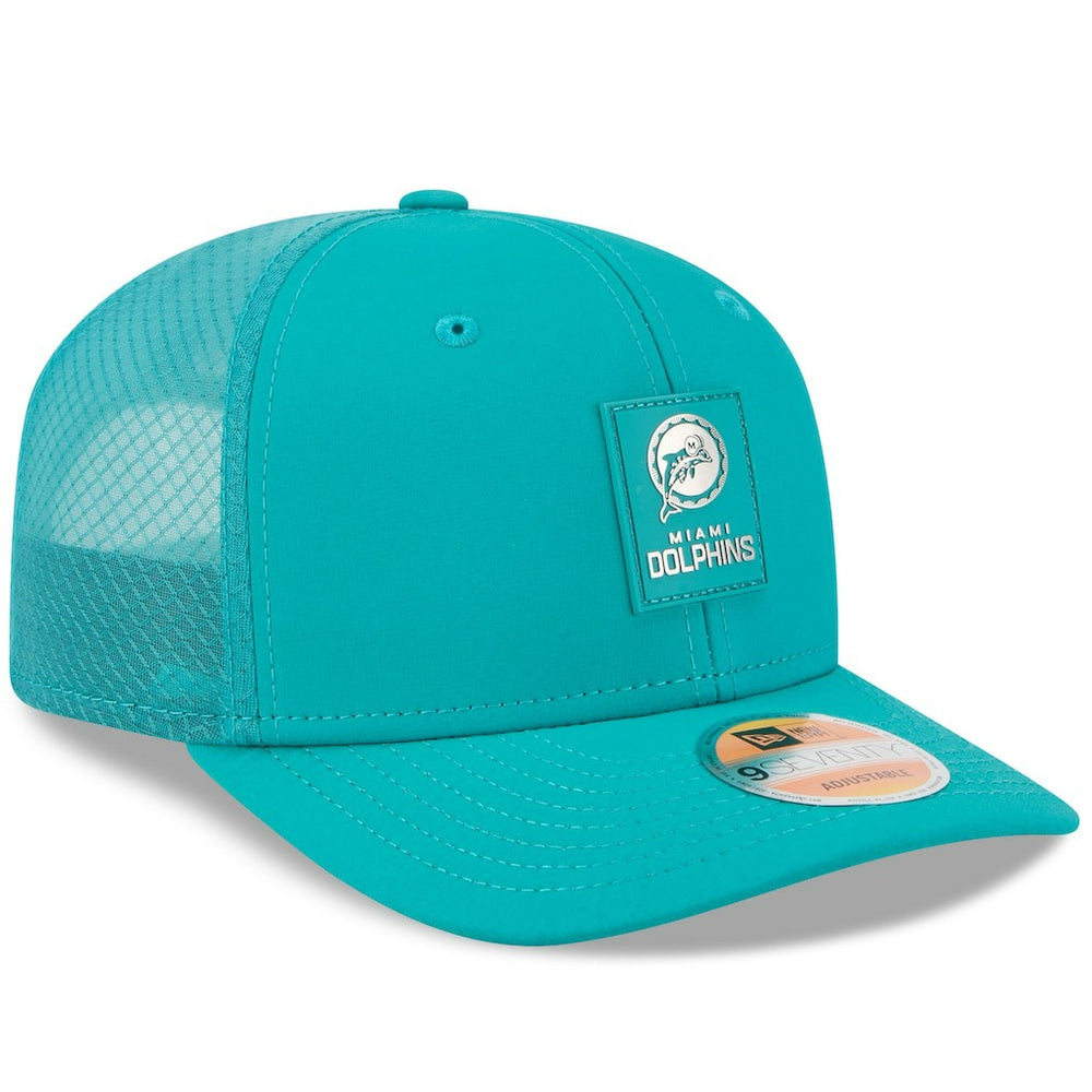 Miami Dolphins New Era 2025 Sideline Throwback 9SEVENTY Trucker Adjustable Hat Aqua | NFL