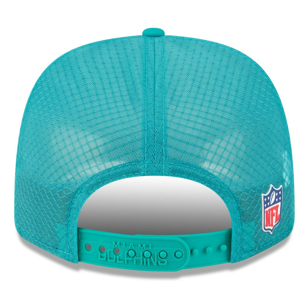 Miami Dolphins New Era 2025 Sideline Throwback 9SEVENTY Trucker Adjustable Hat Aqua | NFL