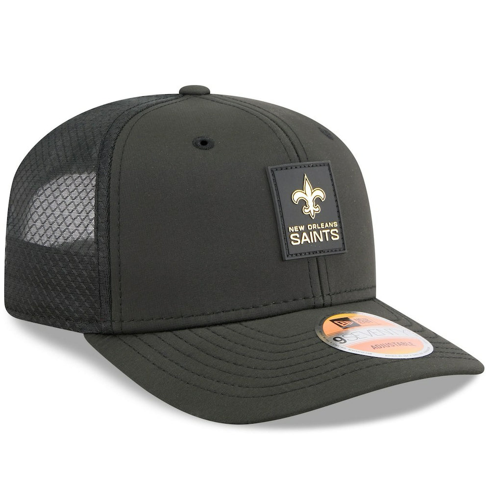 New Orleans Saints New Era 2025 Sideline 9SEVENTY Trucker Adjustable Hat Black | NFL