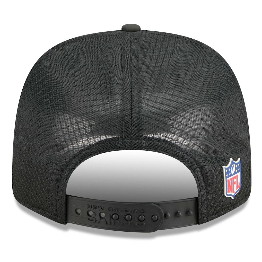 New Orleans Saints New Era 2025 Sideline 9SEVENTY Trucker Adjustable Hat Black | NFL