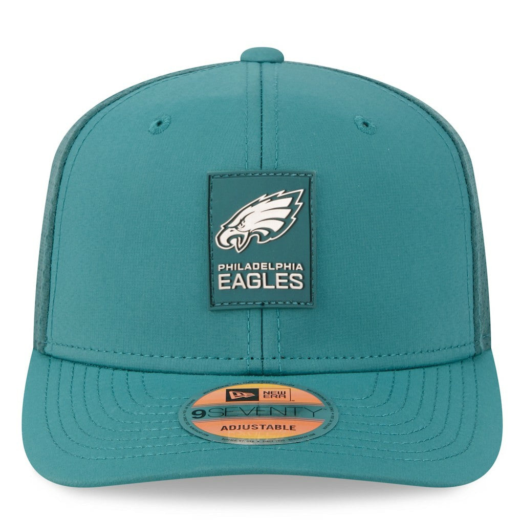 Philadelphia Eagles New Era 2025 Sideline 9SEVENTY Trucker Adjustable Hat Green | NFL