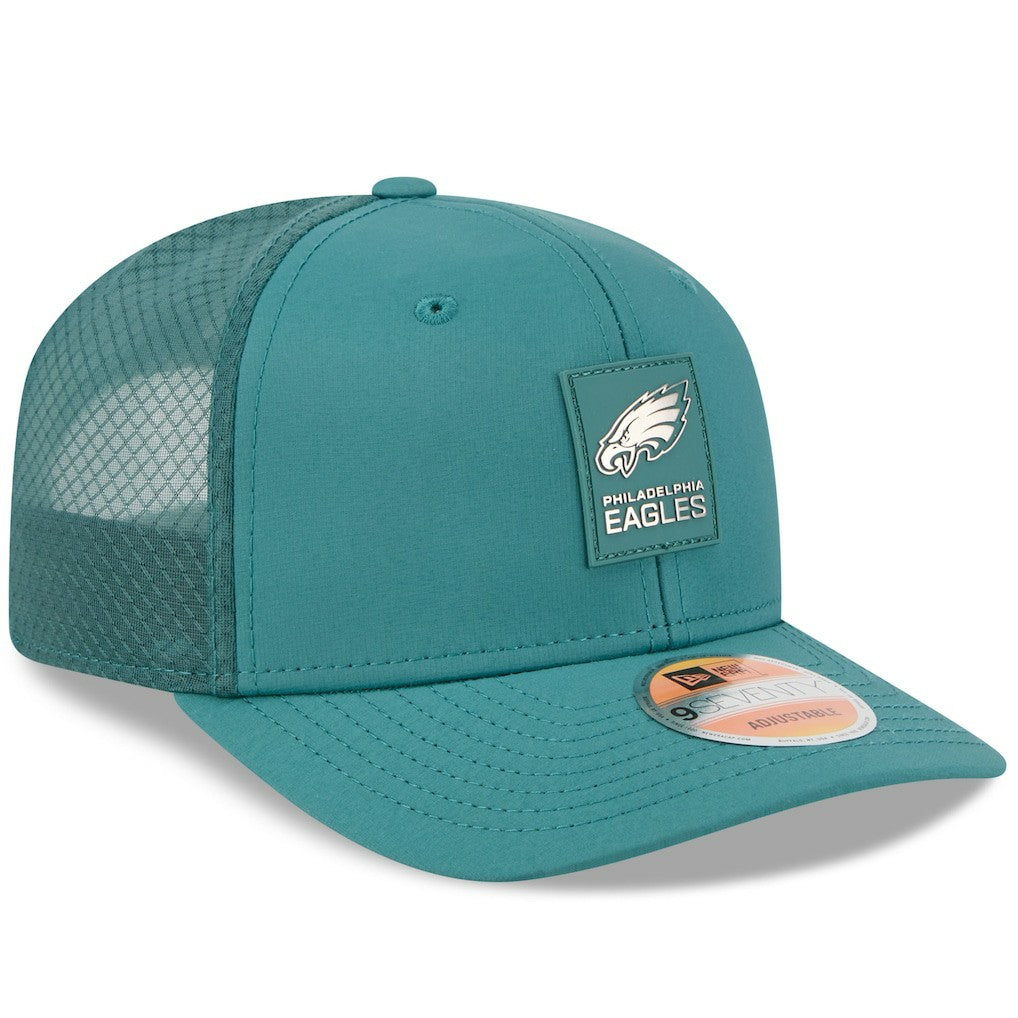 Philadelphia Eagles New Era 2025 Sideline 9SEVENTY Trucker Adjustable Hat Green | NFL