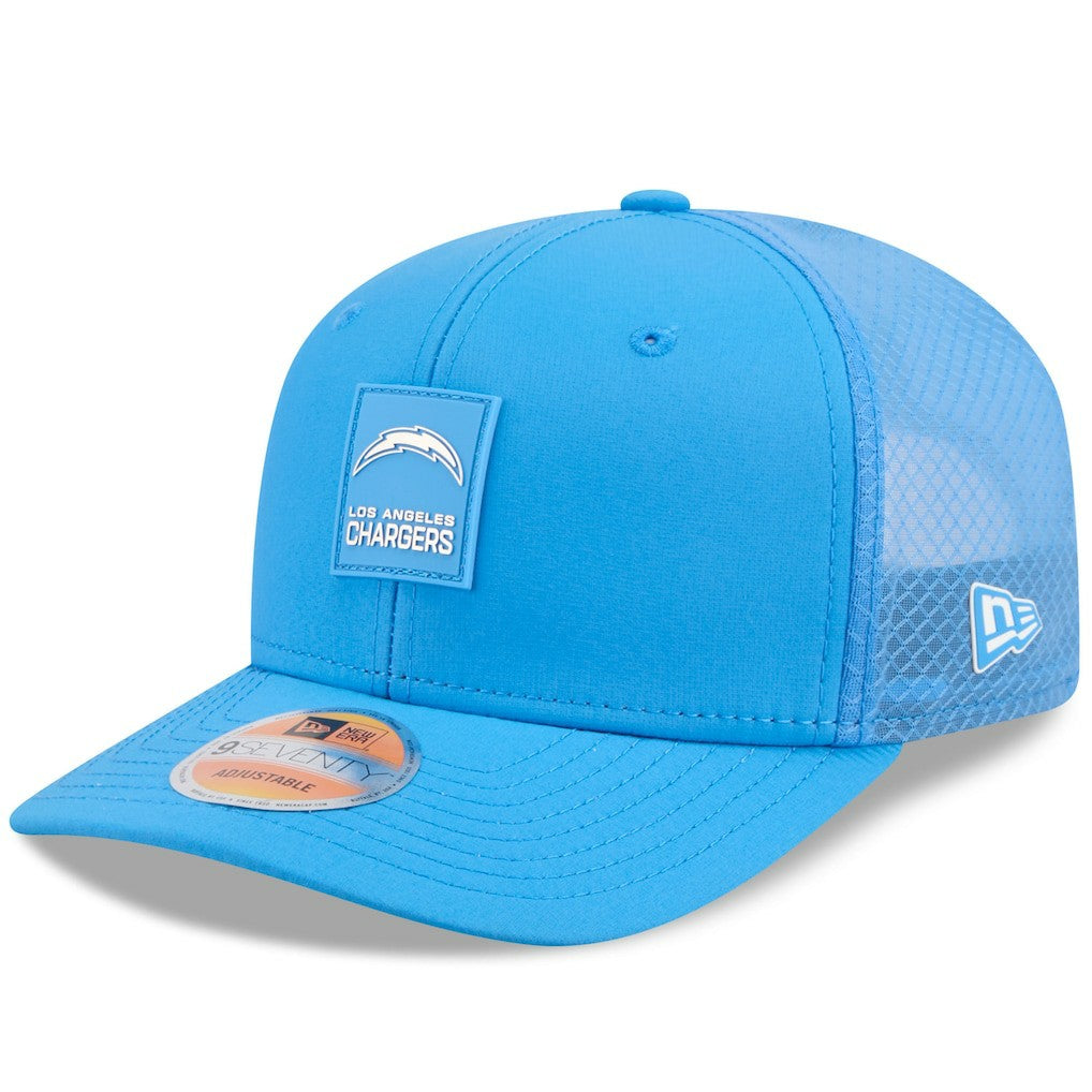 Los Angeles Chargers New Era 2025 Sideline 9SEVENTY Trucker Adjustable Hat Powder Blue | NFL
