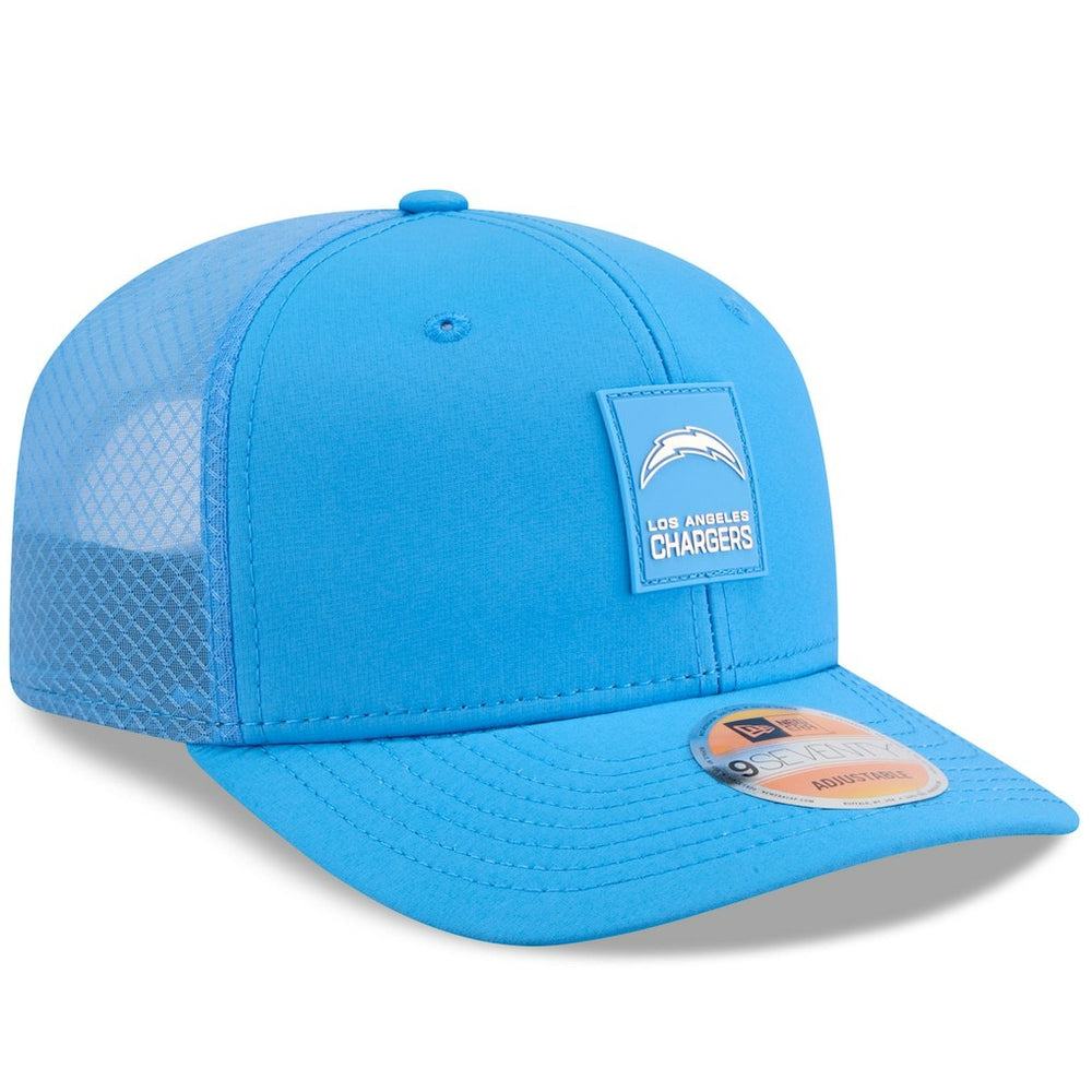 Los Angeles Chargers New Era 2025 Sideline 9SEVENTY Trucker Adjustable Hat Powder Blue | NFL