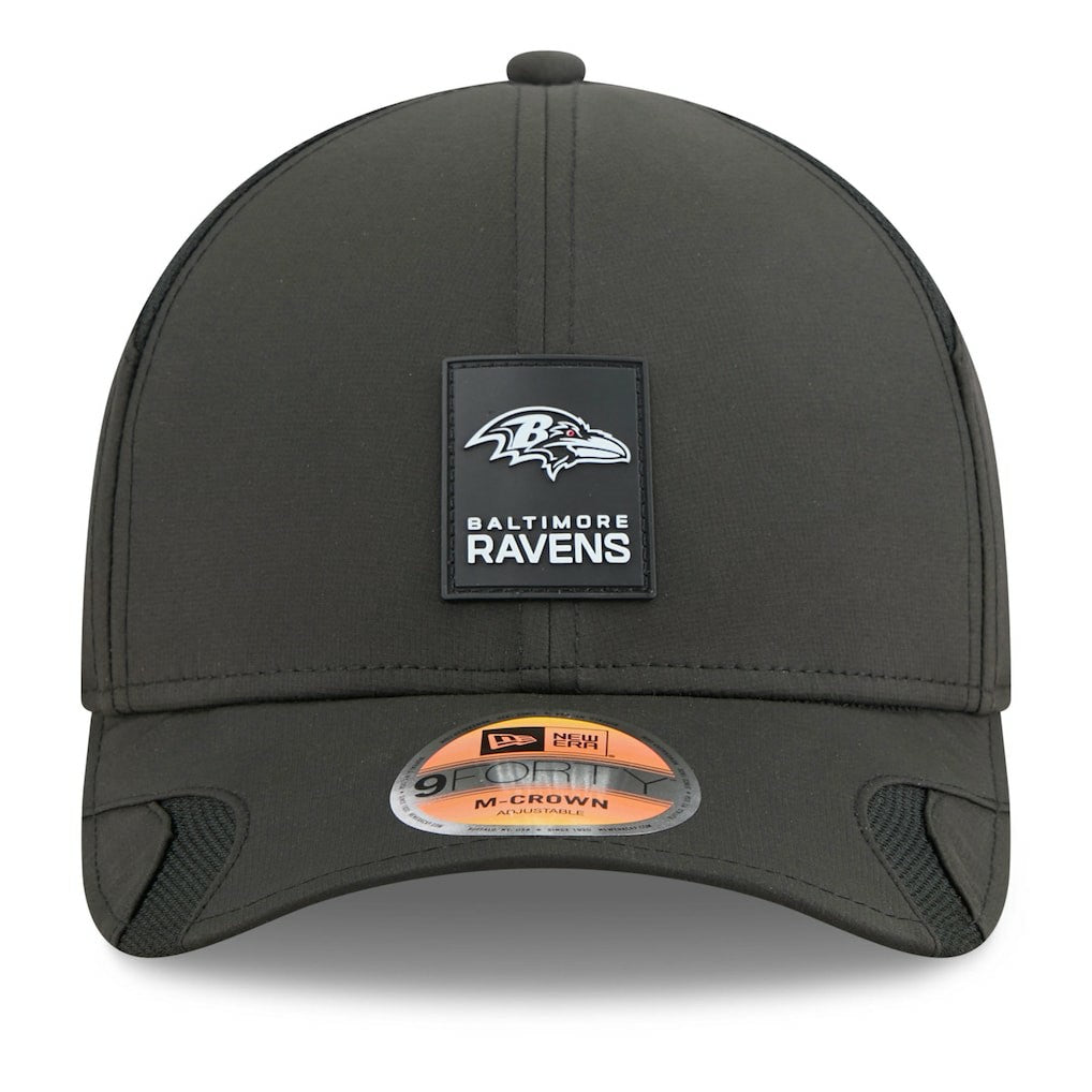 Baltimore Ravens New Era 2025 Sideline M-Crown 9FORTY Adjustable Hat Black | NFL