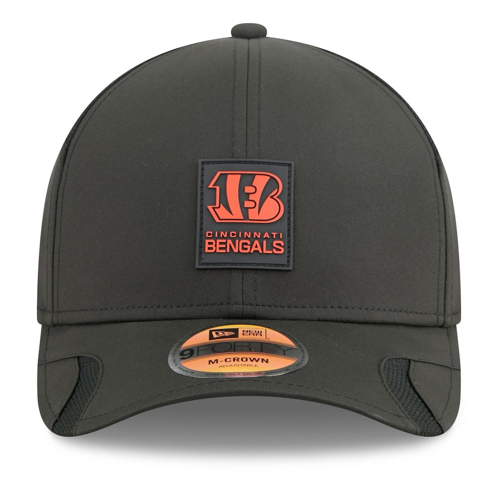 Cincinnati Bengals New Era 2025 Sideline M-Crown 9FORTY Adjustable Hat Black | NFL