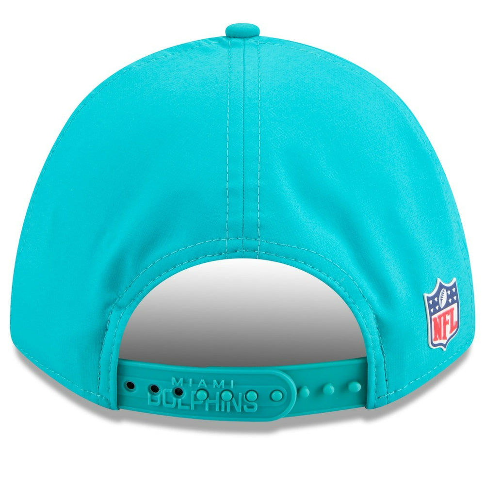 Miami Dolphins New Era 2025 Sideline M-Crown 9FORTY Adjustable Hat Aqua | NFL