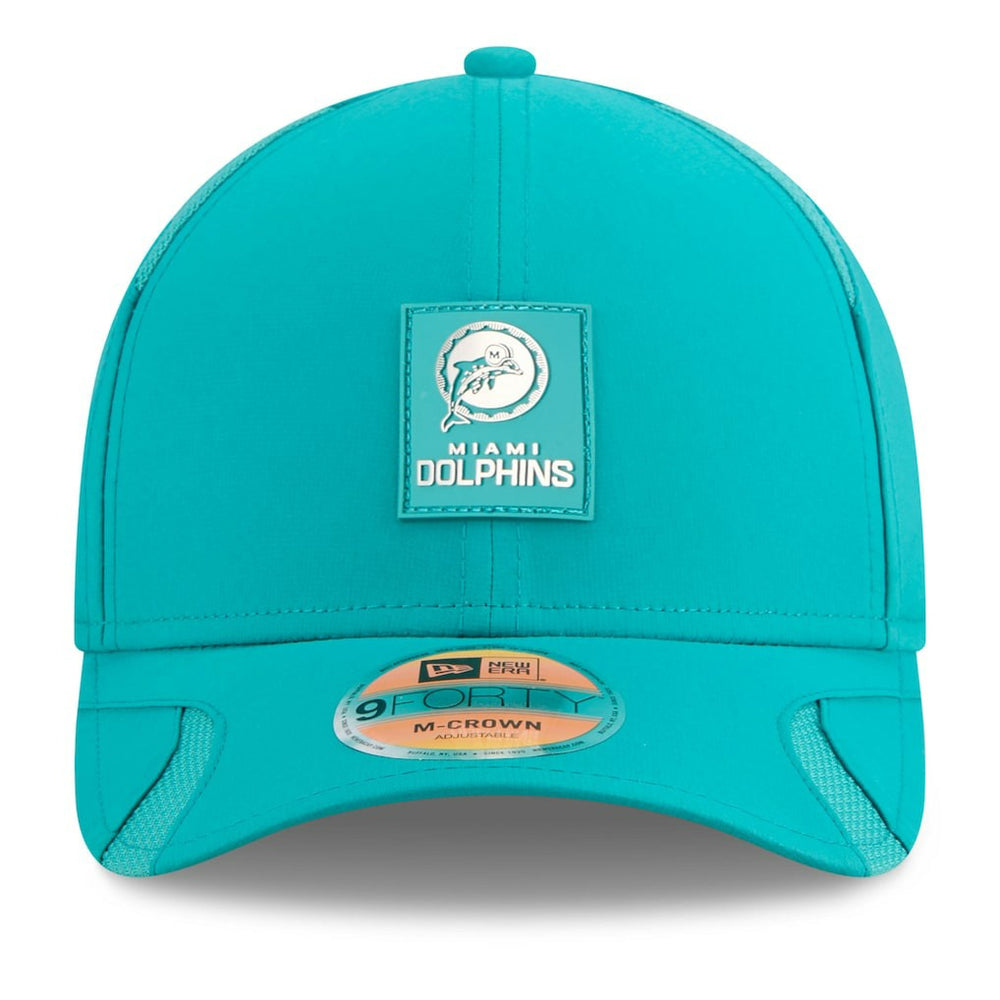 Miami Dolphins New Era 2025 Sideline Throwback M-Crown 9FORTY Adjustable Hat Aqua | NFL