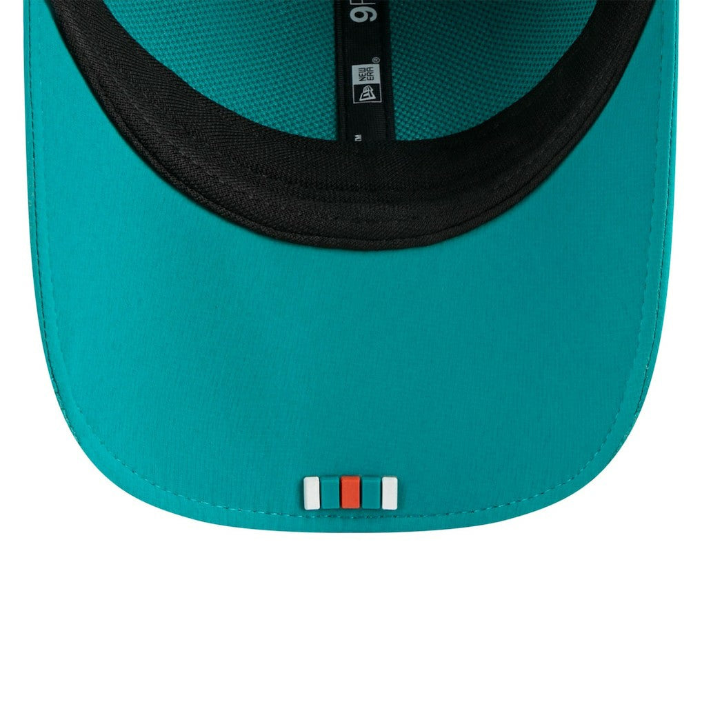 Miami Dolphins New Era 2025 Sideline Throwback M-Crown 9FORTY Adjustable Hat Aqua | NFL