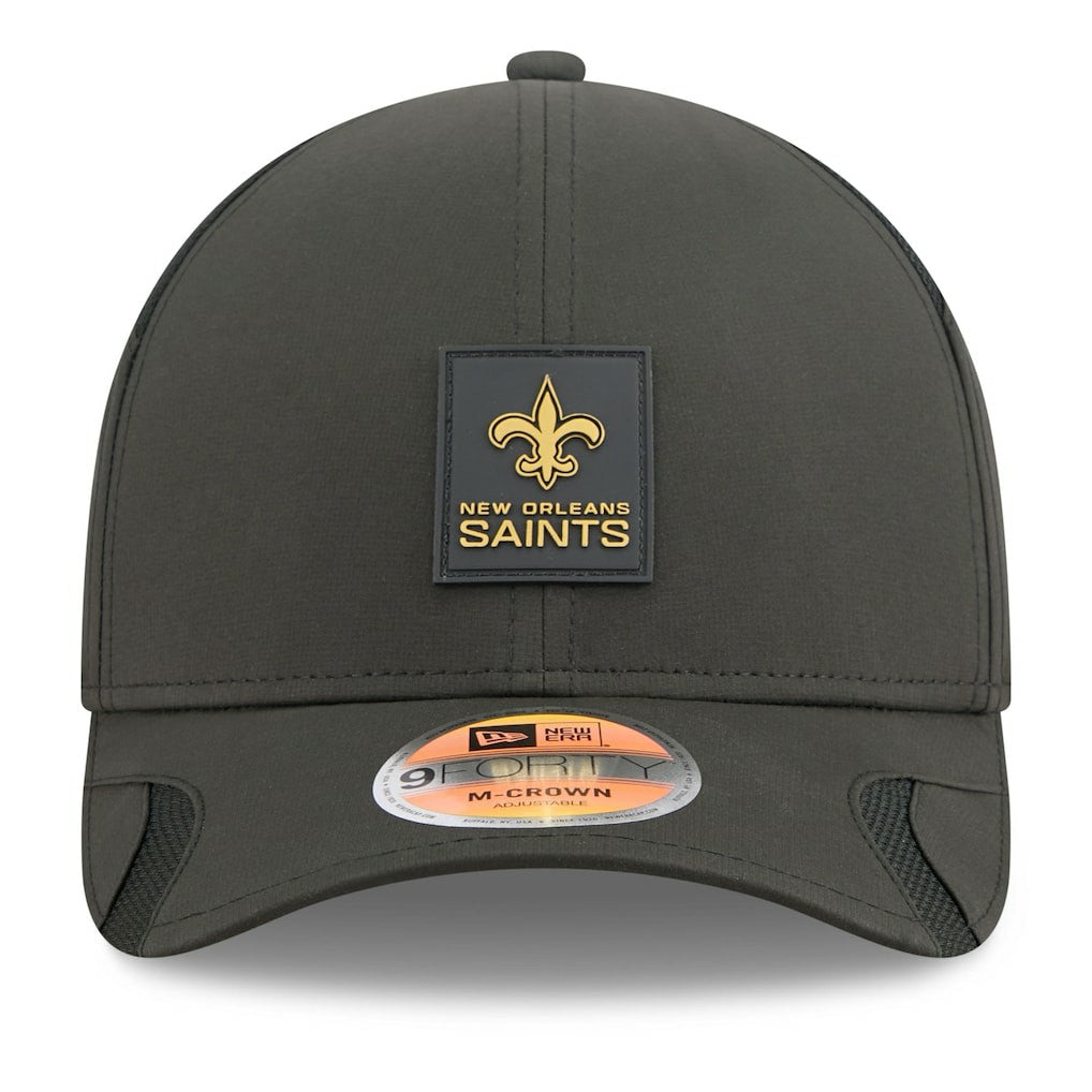 New Orleans Saints New Era 2025 Sideline M-Crown 9FORTY Adjustable Hat Black | NFL