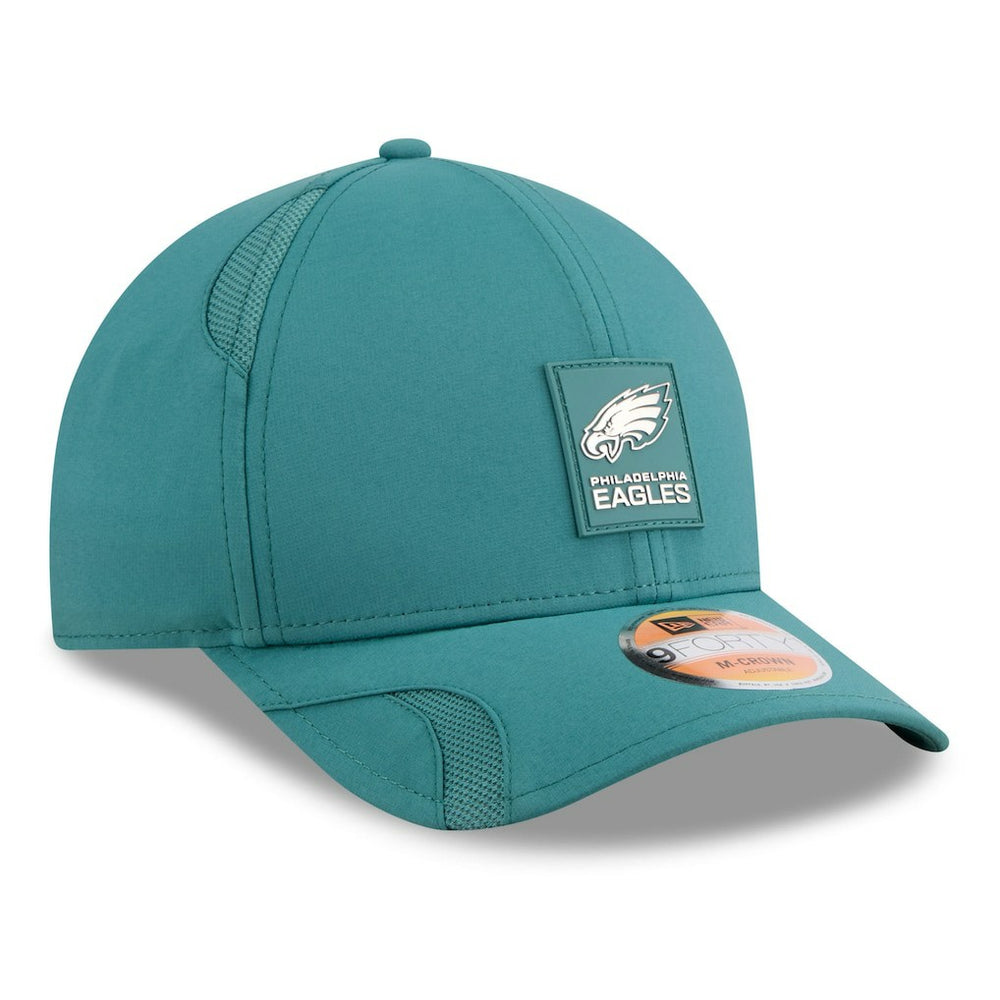 Philadelphia Eagles New Era 2025 Sideline M-Crown 9FORTY Adjustable Hat Midnight Green | NFL
