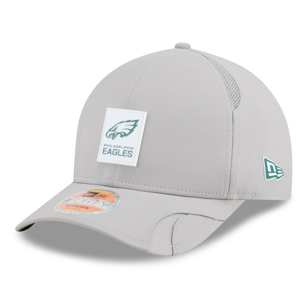 Philadelphia Eagles New Era 2025 Sideline M-Crown 9FORTY Adjustable Hat Gray | NFL
