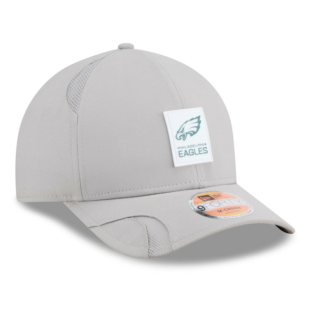 Philadelphia Eagles New Era 2025 Sideline M-Crown 9FORTY Adjustable Hat Gray | NFL
