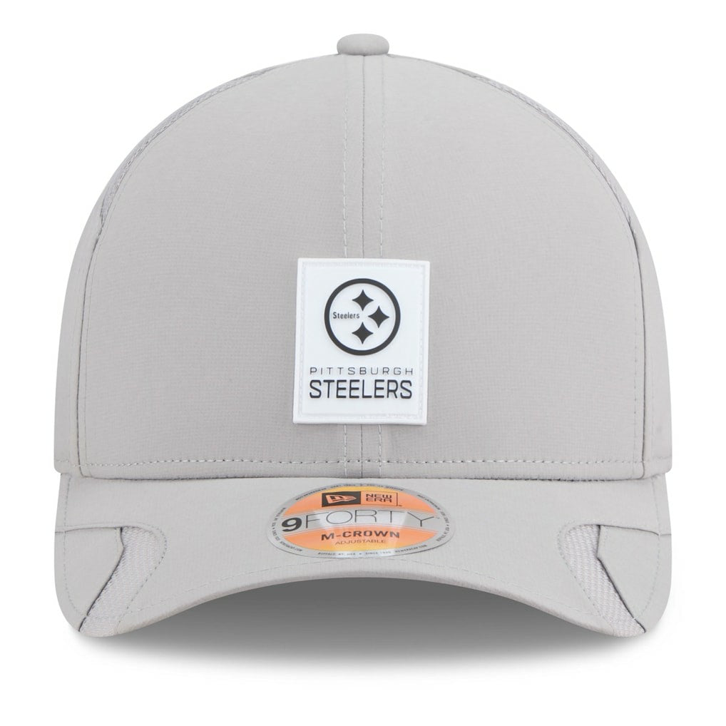 Pittsburgh Steelers New Era 2025 Sideline M-Crown 9FORTY Adjustable Hat Gray | NFL